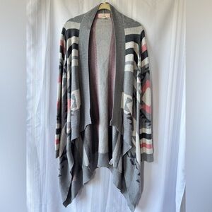 Pink Republic Waterfall Aztec Cardigan Grey and Pink Size Large EUC